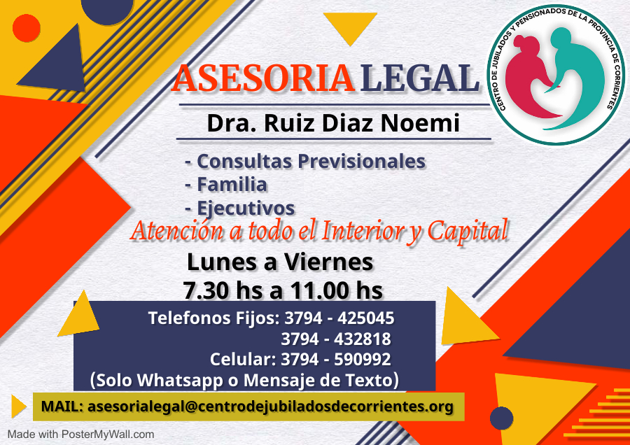 Asesoría Legal - Centro de Jubilados y Pensionados de la Provincia de Corrientes