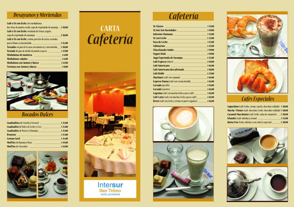 Menu del bar
