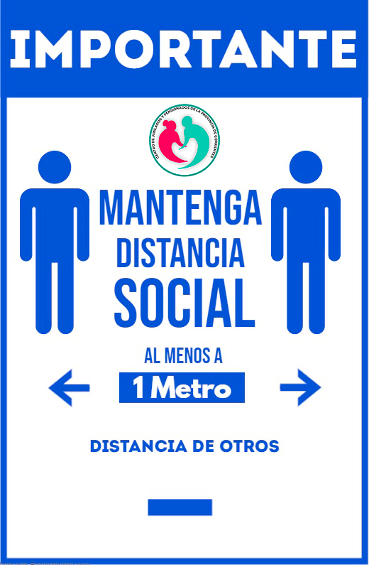 Importante mantener 2 metros de distancia